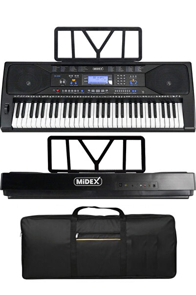 Midex Ps-4500 Tuş Hassasiyetli 61 Tuşlu Org Dijital Lcd Ekran Usb Mp3 (ÇANTA NOTA STANDI METOD)