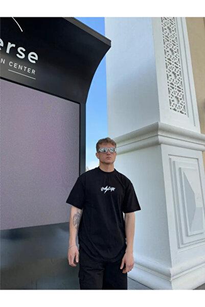 Benisengiydir Men's Black Inspie Printed Oversize T-Shirt