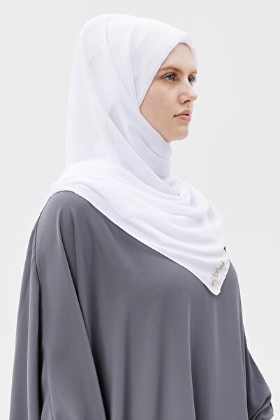 Altobeh Plain Chiffon Shawl White