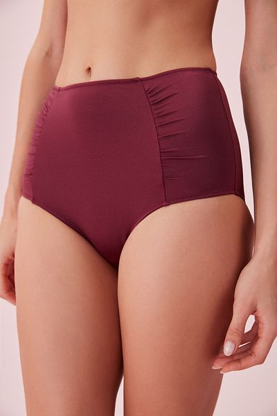 SUWEN Plissierte Bikinihose mit hoher Taille