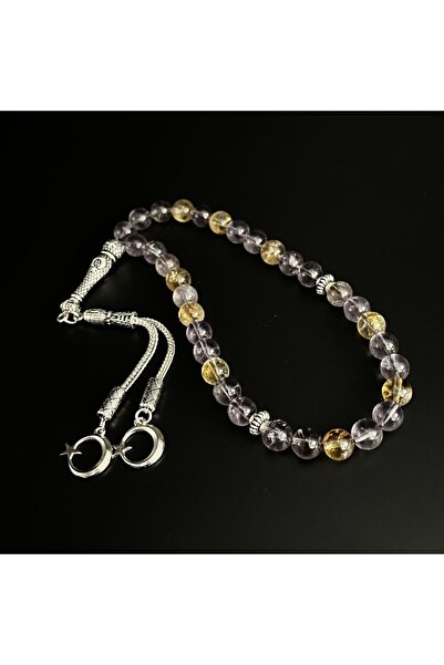 YILDIZ DOĞAL TAŞ Ametrin (Ametist-Sitrin) 8mm 33lük Doğal Taş Tesbih