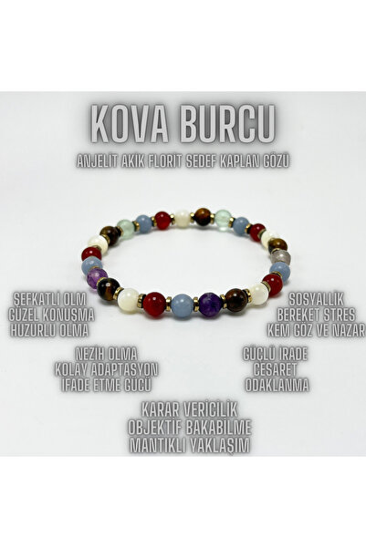 YILDIZ DOĞAL TAŞ SERTİFİKALI KOVA BURCU DOĞAL TAŞ BİLEKLİK 6mm