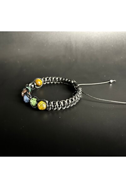 YILDIZ DOĞAL TAŞ SERTİFİKAL ASLAN BURCU DOĞAL TAŞ DERİ BİLEKLİK DUMORTİERİT L...