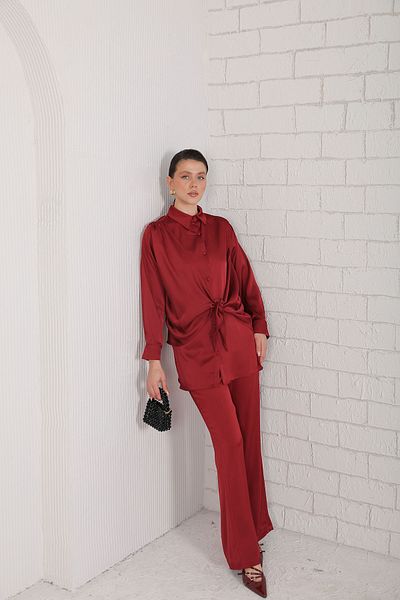 Melike Tatar RED Satin Set 3-117