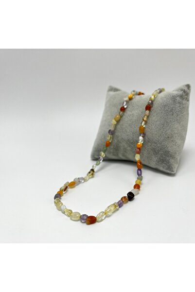 YILDIZ DOĞAL TAŞ Karışık Natural Kesim Doğal Taş Kolye