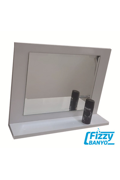 Fizzy Kareline Banyo Wc Için Etejerli Ayna