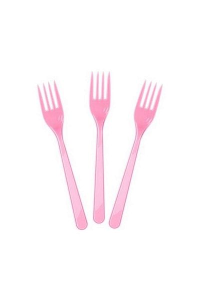 ZERO LAND - 25 Pcs Plastic Forks Pink Zrnet