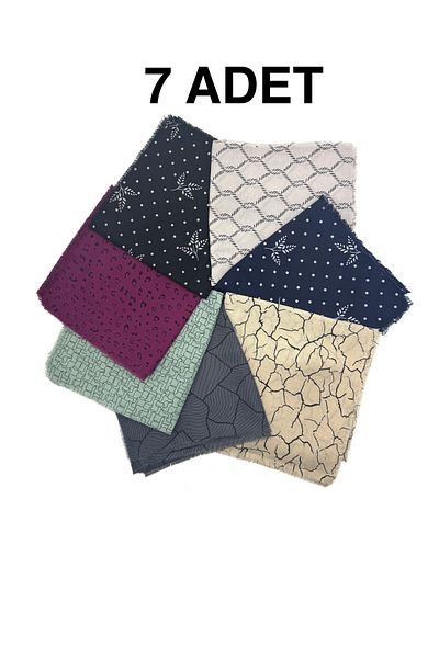 nazipek Pachet de 7 model mixt model pigment imprimat scris eșarfă cu textura moale 100x100 cadou cu ridicata