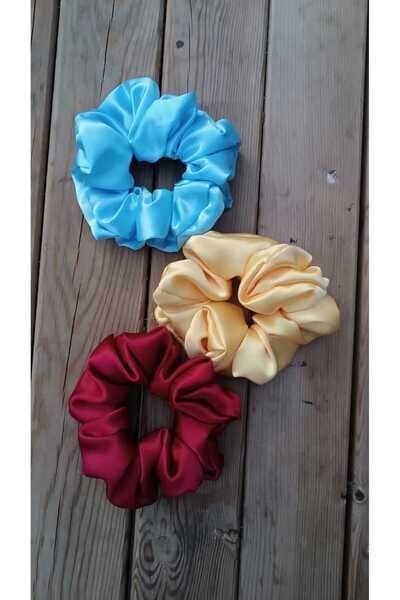 Çiğdem Tuhafiye saten simit 3lü set toka