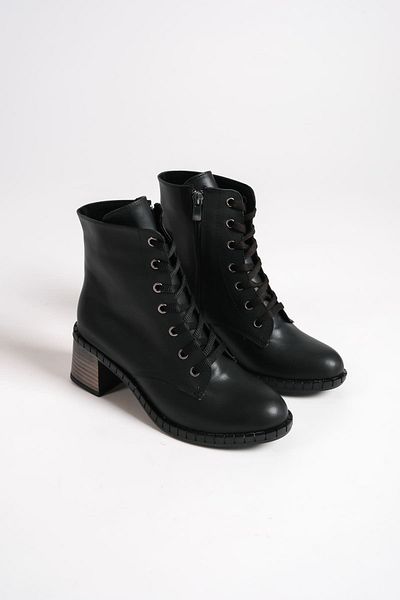 BZ Moda LUX Lace Up με φερμουάρ Ορθοπεδική σόλα Αδιάβροχη και Ψυχρή Ανθεκτική Γυναικείες Μπότες ST Μαύρο