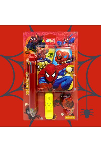 Vuslat Design Spider Man Spiderman Stationery Set 4 Pieces