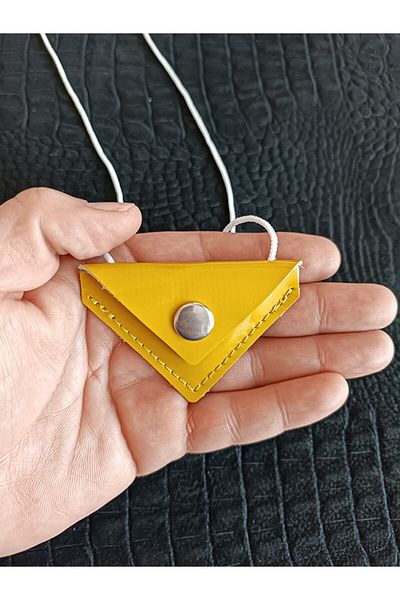 ViP GiFT Kayi Triangle Cevşen Prayer Pendant Amulet Genuine Leather Glossy Leather