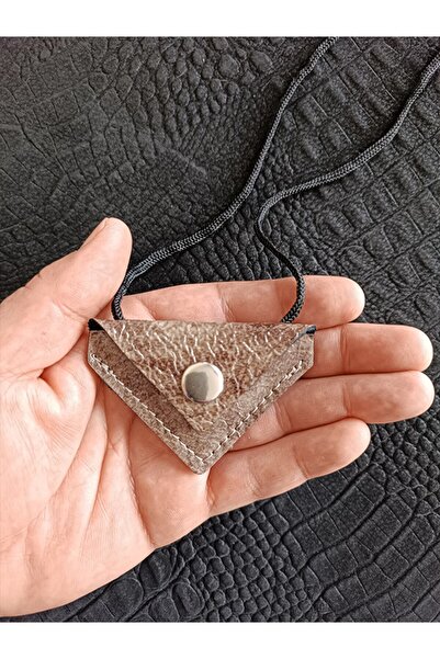 ViP GiFT Kayı Üçgen Cevşen Dualı Kolye Muska Hakiki Deri Parlak Deri