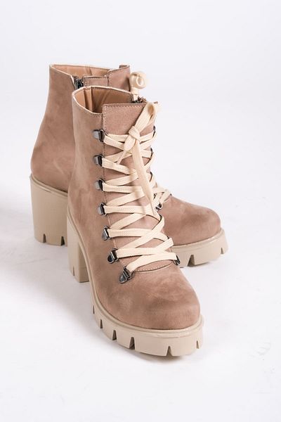 BZ Moda JOSS Lace Up με φερμουάρ Ορθοπεδική σόλα Αδιάβροχη και Ψυχρή Ανθεκτική με τακούνι Suede Γυναικείες Μπότες TT Ten