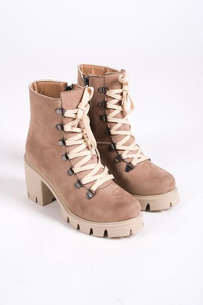BZ Moda JOSS Lace Up με φερμουάρ Ορθοπεδική σόλα Αδιάβροχη και Ψυχρή Ανθεκτική με τακούνι Suede Γυναικείες Μπότες TT Ten