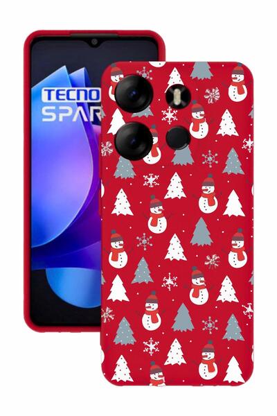 TECNO Spark Go 2023 Red Color Silicone Case with Print and Camera Protection