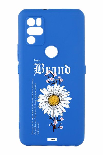 omix X300 Blue Color Silicone Case with Print and Camera Protection