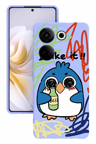 TECNO Camon 20 Printed and Camera Protected Lilac Color Silicone Case