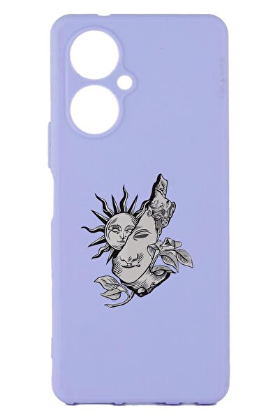 TECNO Camon 19 حافظة سيليكون مطبوعة وحماية للكاميرا بلون أرجواني