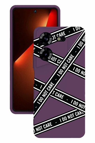 TECNO حافظة سيليكون Pova 5 باللون الأرجواني مع طباعة وحماية الكاميرا