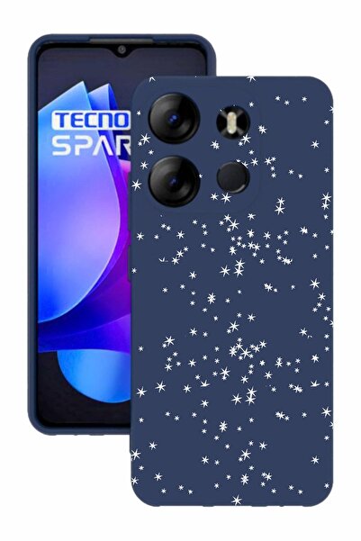 TECNO Spark Go 2023 Baskılı Ve Kamera Korumalı Lacivert Renk Silikon Kılıf