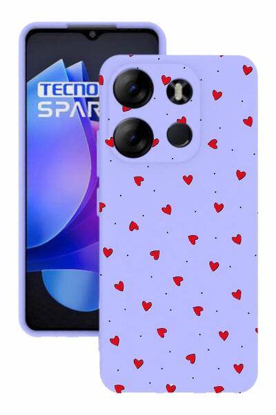 TECNO Spark Go 2023 Lilac Color Silicone Case with Print and Camera Protection