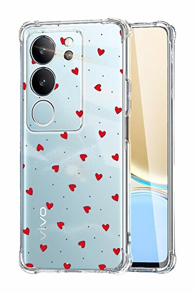 vivo V29 Transparent Color Silicone Case with Print and Camera Protection