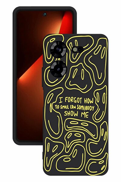 TECNO Pova 5 Black Color Silicone Case with Print and Camera Protection