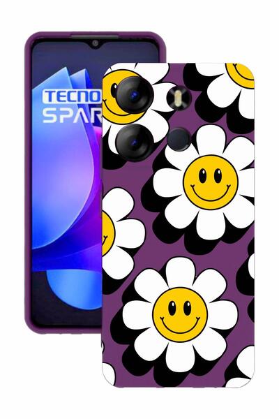 TECNO Spark Go 2023 Printed and Camera Protected Purple Color Silicone Case