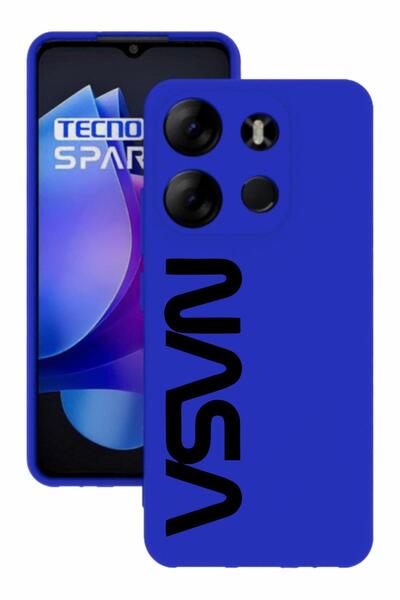 TECNO Spark Go 2023 Blue Color Silicone Case with Print and Camera Protection