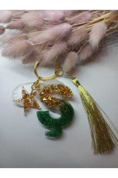 demirbasavm سلسلة مفاتيح مصنوعة يدويًا من الإيبوكسي