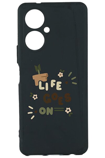 TECNO Camon 19 Baskılı Ve Kamera Korumalı Siyah Renk Silikon Kılıf