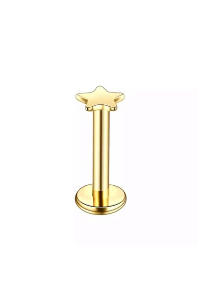 Jaida Moda Kadın Gold Cerrahi Çelik Yıldız Figürlü Labret Tragus Helix Piercing