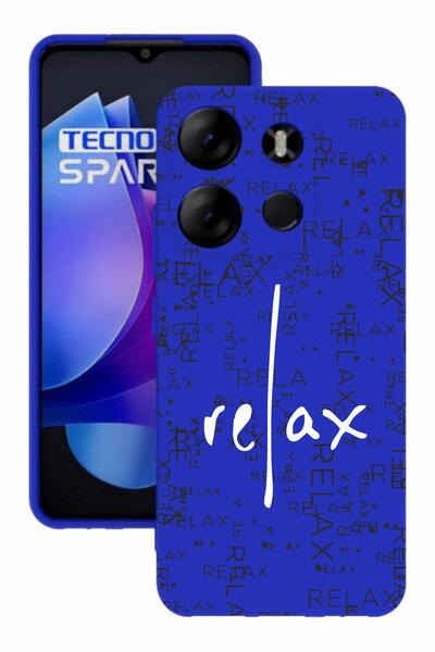 TECNO Spark Go 2023 Blue Color Silicone Case with Print and Camera Protection