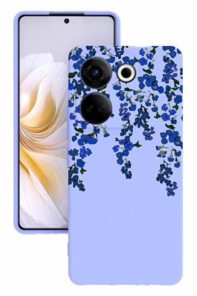 TECNO Camon 20 Baskılı Ve Kamera Korumalı Lila Renk Silikon Kılıf