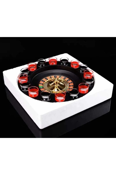 FG KONNİCHİWA Roulette Shot Game 16 Glasses Board Game Party Game 16 Pieces Shot Glasses Game Set