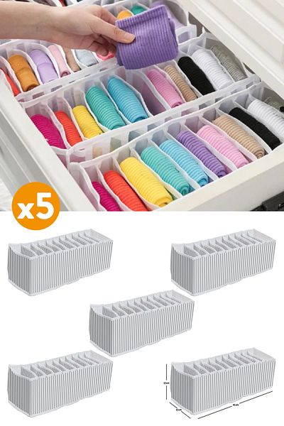 ESTİ 5 Pieces - 11 Compartment Drawer Accordion Organizer - Small 11 X 41 X 12