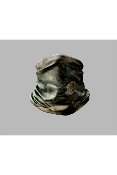 Buffalo باندانا طوق الرقبة للجنسين - تصميم فني رخامي، قناع راكب الدراجة النارية