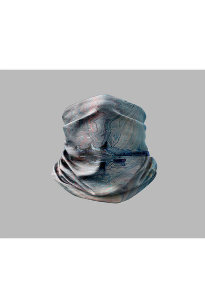 Buffalo باندانا طوق الرقبة للجنسين - تصميم فني رخامي، قناع راكب الدراجة النارية