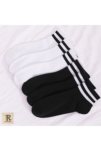 trampler Дамски 4 чифта къси колежански чорапи до глезена Сезонни черни и бели чорапи