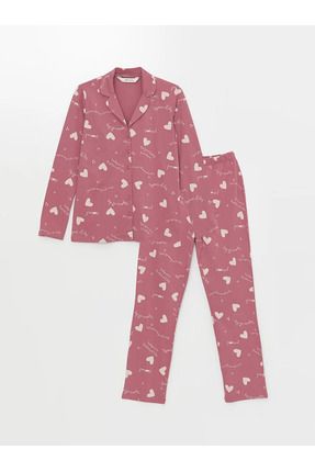LC Waikiki AYM RA STORE DEN GONDER L RMEKTED R 100 Pamuk Gomlek Yaka Desenli Uzun Kollu Kad n Pijama Tak m Fiyat Yorumlar Trendyol