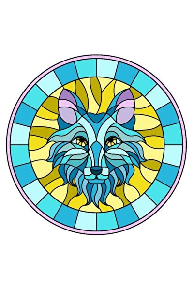 DESTİNA Destina Ahşap Mandala Boyama "Wolf Md. 23cmx23cm"