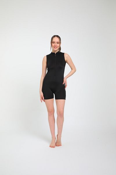 My-o Women's Swimsuit Half Zip Professional Jumpsuit Swimsuit Water Repellent Surfing Pool Swimsuit-Sleeveless