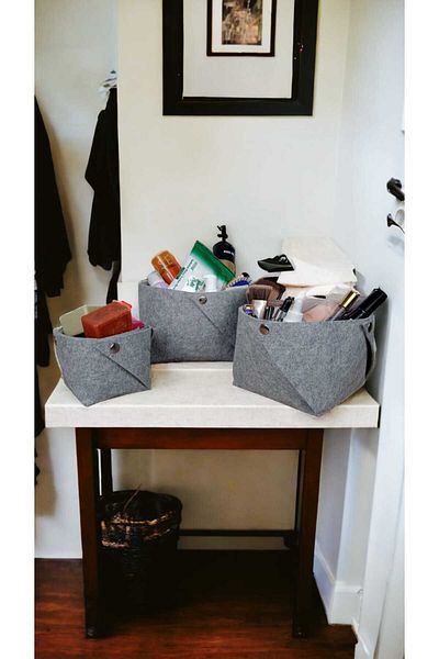 CimriKese 3-Piece Felt Mosaic Organizer Set, Organizer Box