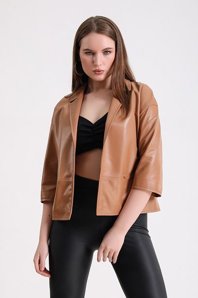 Leather Club سوفتاب سترة جلدية بنية