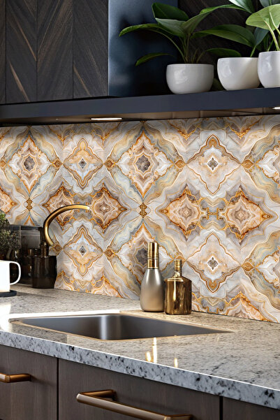DECORIO HOME Mutfak Tezgah Arası Kaplama - Yapışkanlı Folyo - Duvar - Fayans - Banyo - Çok Amaçlı Kaplama Folyosu