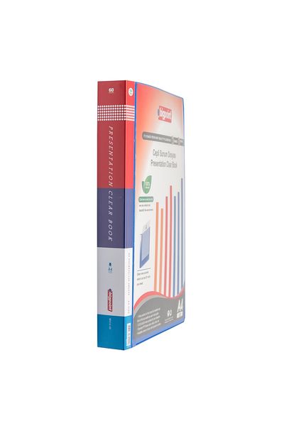 Bigpoint Presentation File with Pockets 60 Pieces Blue X 4 Pack