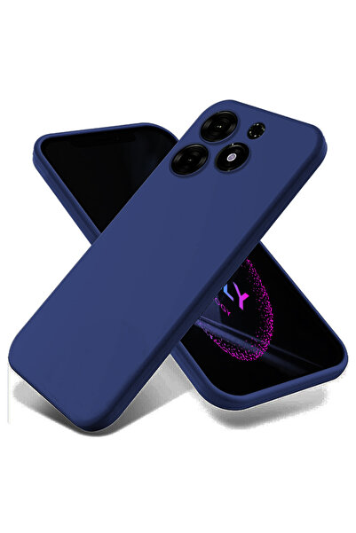 Molly Tecno Spark 10 PRO İçin Gece Mavisi Liquid İçi Kadife Silikon Kılıf