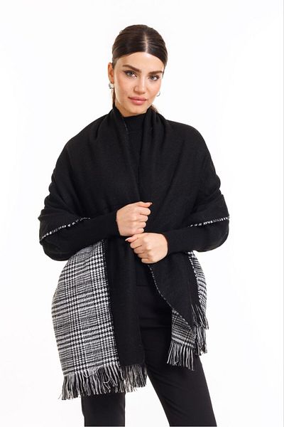DİBSHOP db01shp Series Double Sided Wool Shoulder Shawl - Plaid Pattern - 70x190cm - Winter Shawl