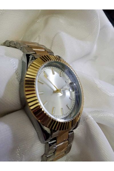 Brality Waterproof- Steel Cord Men's Watch- Case and Cord Silver Gold Color - 6028